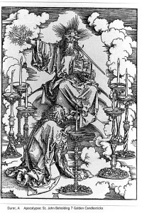 Durer Woodcut: "Christ and the Seven Candlesticks"
